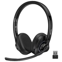Bezdrôtové slúchadlá TECKNET V6.0 s mikrofónom, AI potlačením hluku, USB-A, výdrž batérie 50+ hodín, pre kanceláriu/kamionistov/call centrá 1