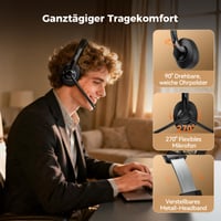 Bezdrôtové slúchadlá TECKNET V6.0 s mikrofónom, AI potlačením hluku, USB-A, výdrž batérie 50+ hodín, pre kanceláriu/kamionistov/call centrá 5