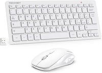 TECKNET Vezeték Nélküli Billentyűzet és Egér Szett - Olasz QWERTY Kiosztás, 2.4G Technológia, 12 Multimédiás Gyorsgomb, USB Nano Vevőegység, 1