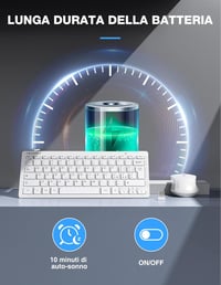 TECKNET Vezeték Nélküli Billentyűzet és Egér Szett - Olasz QWERTY Kiosztás, 2.4G Technológia, 12 Multimédiás Gyorsgomb, USB Nano Vevőegység, 6