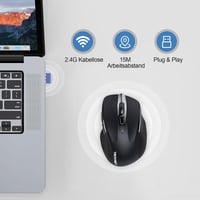 TECKNET Vezeték nélküli Egér Töltöthető 4800 DPI Csendes Optikai Számítógép Egér 5