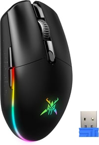 TECKNET Vezeték Nélküli Gamer Egér, 8000 DPI, RGB Világítás, 6 Programozható Gomb, 72g Könnyű, 100 Órás Akkumulátor, Kettős Csatlakozás 1