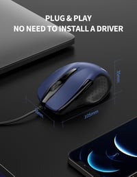 TECKNET Vezetékes Ergonomikus Egér 6 Gombbal DPI Szabályozással 6