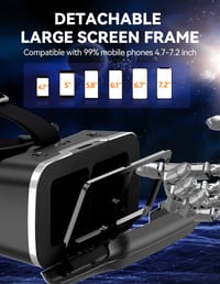 TECKNET VR okuliare pre smartfóny, 3D headset pre virtuálnu realitu, 110° FOV, filter modrého svetla, pre telefóny iPhone Samsung Android s uhlopriečkou 4,7 – 7,2 palca, čierne 6