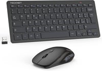 TECKNET Wireless Billentyűzet és Egér Szett, 2.4G Nano USB, Csendes Egér, Multimédia Funkciók - Medium, Grey Dark 1