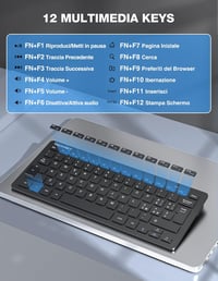 TECKNET Wireless Billentyűzet és Egér Szett, 2.4G Nano USB, Csendes Egér, Multimédia Funkciók - Medium, Grey Dark 5