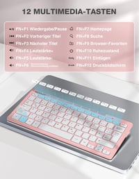 TECKNET Wireless Billentyűzet és Egér Szett, Német QWERTZ, 2.4 GHz, Rózsaszín 6