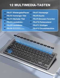 TECKNET Wireless Billentyűzet és Egér Szett, Német QWERTZ, 2.4 GHz, 15m Hatótáv, PC/Laptop/TV 6