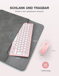TECKNET Wireless Billentyűzet és Egér Szett, Német QWERTZ, 2.4 GHz, Rózsaszín 7