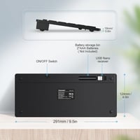 TECKNET Wireless Billentyűzet QWERTY Olasz Layout, PC és Android TV-hez, Hosszú Akkumulátor Élettartam 7