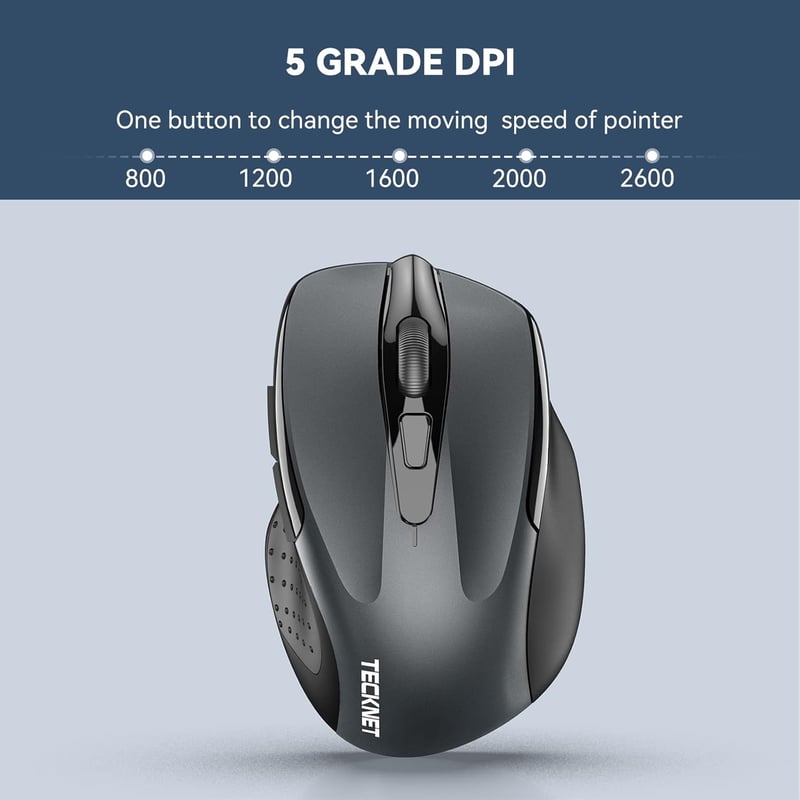 TECKNET Wireless egér 2.4G 2600 DPI 6 gomb nano vevővel 24 hónapos akkumulátor