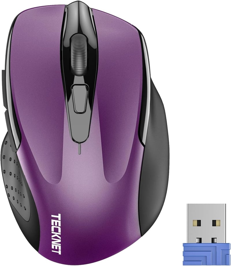 TECKNET Wireless egér 2.4G 2600 DPI 6 gomb nano vevővel lila