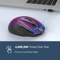 TECKNET Wireless egér 2.4G 2600 DPI 6 gomb nano vevővel lila 5