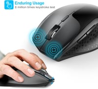 TeckNet Wireless Egér 2.4G USB Nano Vevővel, Csendes Optikai Egér 3000 DPI 4