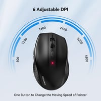 TeckNet Wireless Egér 2.4G USB Nano Vevővel, Csendes Optikai Egér 3000 DPI 3