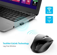 TeckNet Wireless Egér 2.4G USB Nano Vevővel, Csendes Optikai Egér 3000 DPI 5