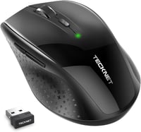 TeckNet Wireless Egér 2.4G USB Nano Vevővel, Csendes Optikai Egér 3000 DPI 1