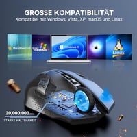 TECKNET Wireless Gaming Mouse 8 gombos ergonomikus egér 4800 DPI PC/Mac 7