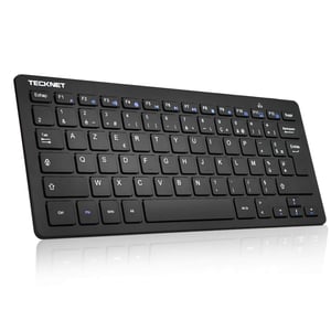 TECKNET Wireless Mini Billentyűzet 2.4G AZERTY, Ultravékony, Hosszú Akkumulátor, 12 Multimédia Gomb