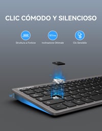 TECKNET bežična tipkovnica za PC i Android Smart TV, talijanski QWERTY raspored, tiha i ultra tanka, dugotrajna baterija, siva 5