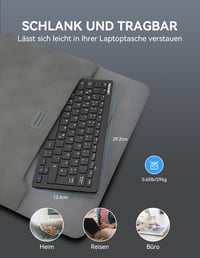 TeckNet X 315 ultravékony vezeték nélküli Mini billentyűzet QWERTZ fekete 7