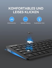 TeckNet X 315 ultravékony vezeték nélküli Mini billentyűzet QWERTZ fekete 3