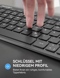 TeckNet X 315 ultravékony vezeték nélküli Mini billentyűzet QWERTZ fekete 8
