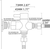 Tecmolog DSF007D Háromirányú Sárgaréz WC Lefolyó Adapter 3/8-12/17T - Krómozott Kivitel, CE Tanúsítvánnyal 4