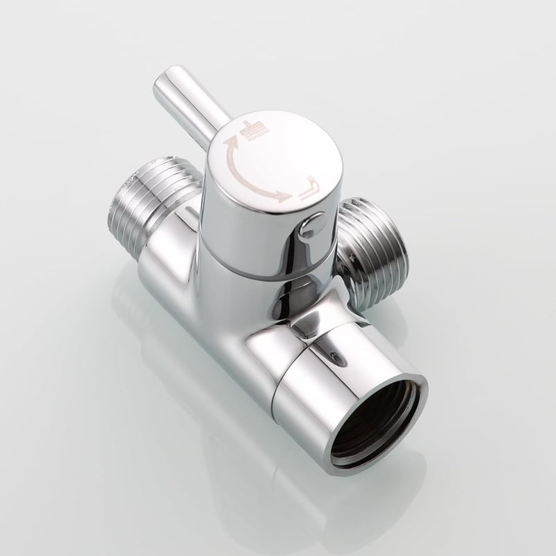 Tecmolog G1/2 Sárgaréz Zuhany Váltószelep - Kézi és Fix Zuhanyfejhez Kompatibilis Króm Adapter Modern Fürdőszobai Kiegészítő