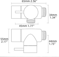 Tecmolog G1/2 Sárgaréz Zuhany Váltószelep - Kézi és Fix Zuhanyfejhez Kompatibilis Króm Adapter Modern Fürdőszobai Kiegészítő 5
