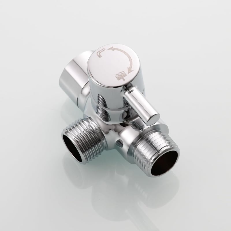 Tecmolog G1/2 Sárgaréz Zuhany Váltószelep - Kézi és Fix Zuhanyfejhez Kompatibilis Króm Adapter Modern Fürdőszobai Kiegészítő