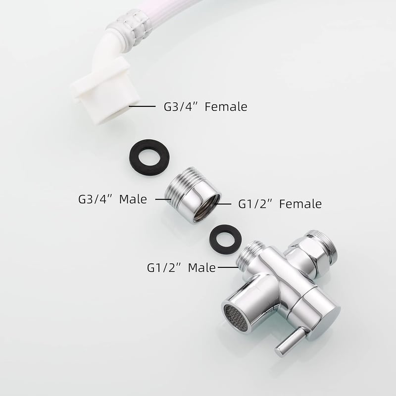 Tecmolog Kerti Locsolótömlő Adapter - Sárgaréz Menetes Csatlakozó 1/2" Belső - 3/4" Külső Menettel, Króm Bevonatú, Mosógéphez is