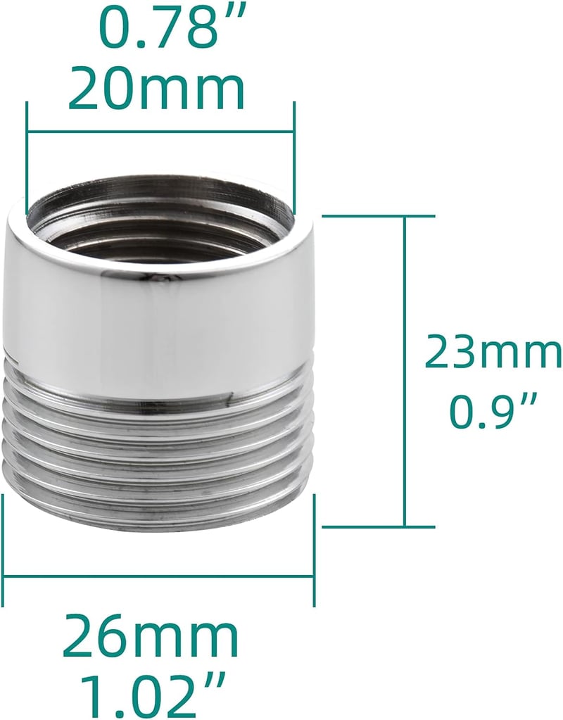 Tecmolog Kerti Locsolótömlő Adapter - Sárgaréz Menetes Csatlakozó 1/2" Belső - 3/4" Külső Menettel, Króm Bevonatú, Mosógéphez is