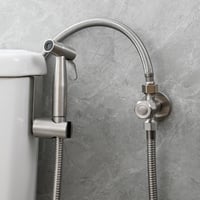 Tecmolog rozsdamentes acél hordozható bidé csap WC-hez állvánnyal és 1.2m csővel 2