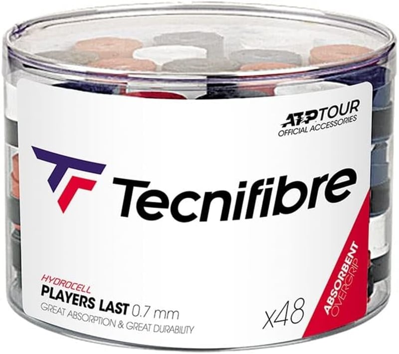 Tecnifibre Player Load Fekete Overgrip Szett 48 Darabos Teniszütő Grip Tekercs Csomag