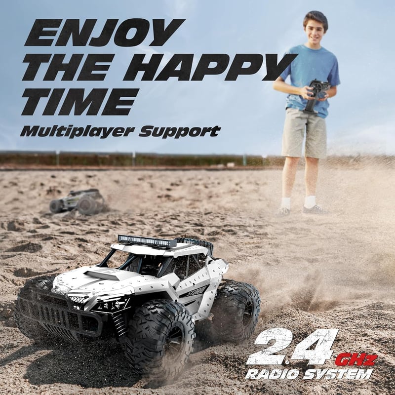 Tecnock 1:16 RC Monster Truck 2.4GHz LED világítással, terepjáró távirányítós autó 60 perc játékidővel