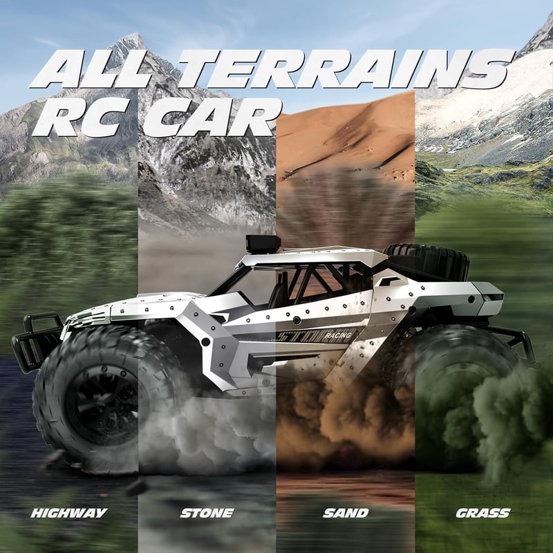 Tecnock 1:16 RC Monster Truck 2.4GHz LED világítással, terepjáró távirányítós autó 60 perc játékidővel