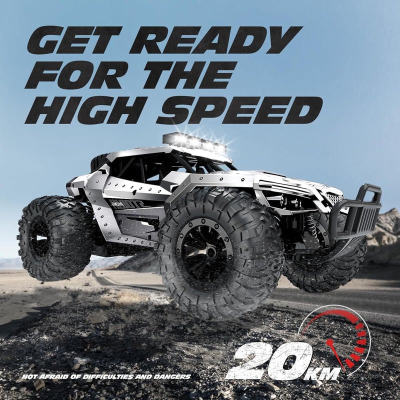 Tecnock 1:16 RC Monster Truck 2.4GHz LED világítással, terepjáró távirányítós autó 60 perc játékidővel