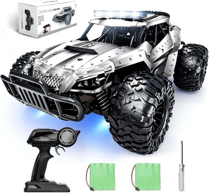 Tecnock 1:16 RC Monster Truck 2.4GHz LED világítással, terepjáró távirányítós autó 60 perc játékidővel