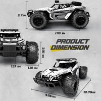 Tecnock 1:16 RC Monster Truck 2.4GHz LED világítással, terepjáró távirányítós autó 60 perc játékidővel 6
