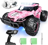 Tecnock Távirányítós Autó 1:16 Rózsaszín LED Világítással, Terepjáró RC Monster Truck 2.4GHz, 2 Akkuval 60 Perc Játékidő 1