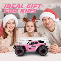Tecnock Távirányítós Autó 1:16 Rózsaszín LED Világítással, Terepjáró RC Monster Truck 2.4GHz, 2 Akkuval 60 Perc Játékidő 5