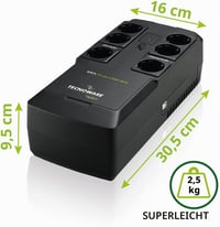 Tecnoware ERA Plus Strip UPS szünetmentes tápegység - 800 VA - 6 Schuko 3