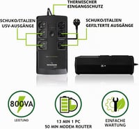 Tecnoware ERA Plus Strip UPS szünetmentes tápegység - 800 VA - 6 Schuko 2