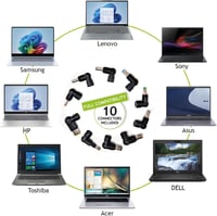 Tecnoware Power Systems univerzális laptop töltő - 95W, fekete, 10 csatlakozóval 7