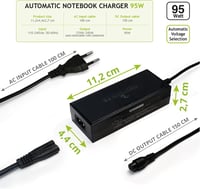 Tecnoware Power Systems univerzális laptop töltő - 95W, fekete, 10 csatlakozóval 3
