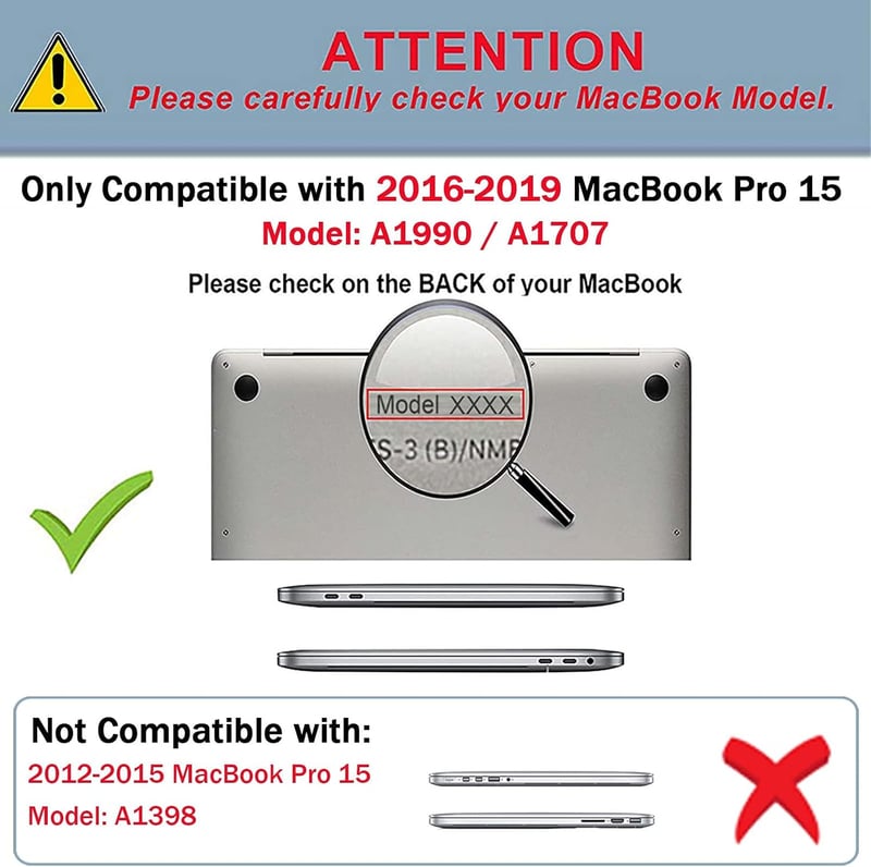 TECOOL MacBook Pro 15" 2019-2016 Tok Kemény Védőtok Touch Bar Átlátszó