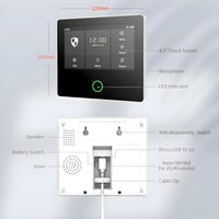 TECPEAK Vezeték Nélküli Riasztórendszer WiFi/GSM/4G Kapcsolattal - 110dB Szirénával, Okostelefonos Vezérléssel, Bővíthető Otthoni és Irodai  2