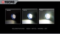 TECPO Torch 600 Lumen LED Zseblámpa 250m Hatótáv 2600mAh Akkumulátor 4