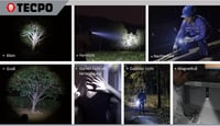 TECPO Torch 600 Lumen LED Zseblámpa 250m Hatótáv 2600mAh Akkumulátor 5